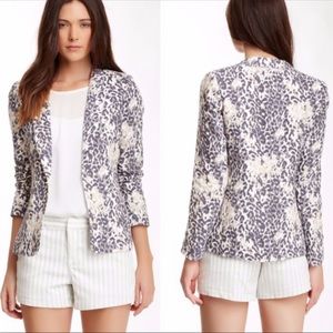 Joie Mehira Leopard Animal Linen Blazer